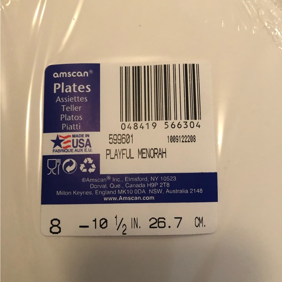 Hanukkah Chanukah Plates Napkins Cups Party Serves 8 “Playful Menorah” NEW - Picture 10 of 12